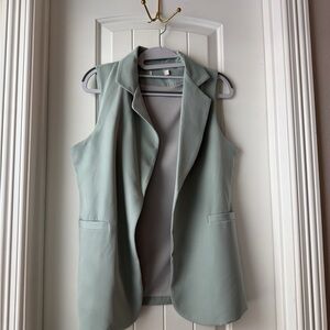 Women's Sleeveless Blazer Vest - Light Gray